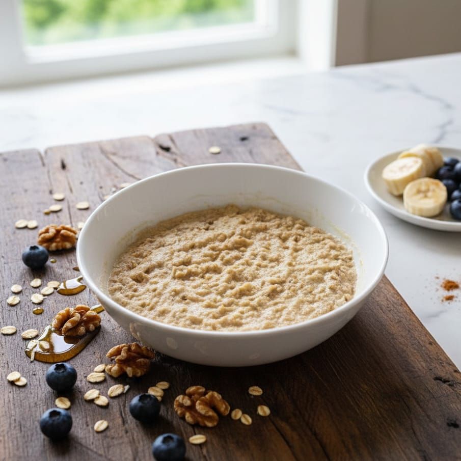 מתכון לדייסת שיבולת שועל עשירה בחלבון בטעם חמאת בוטנים