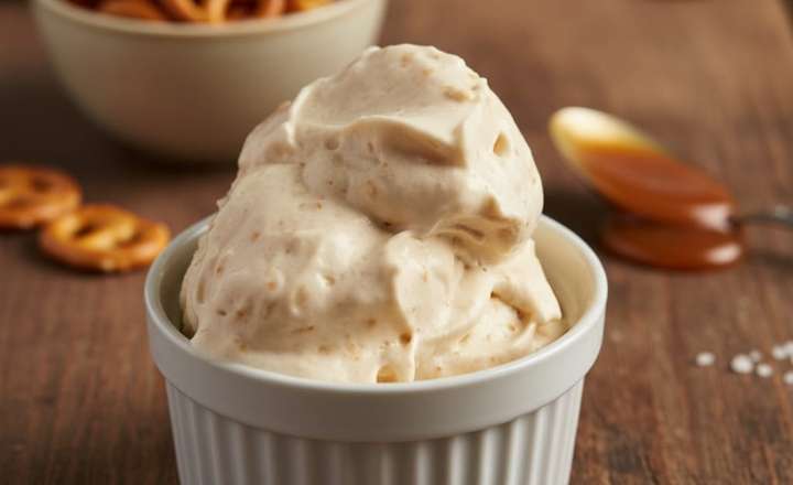 מתכון לגלידת חלבון בייגלה קרמל מלוח