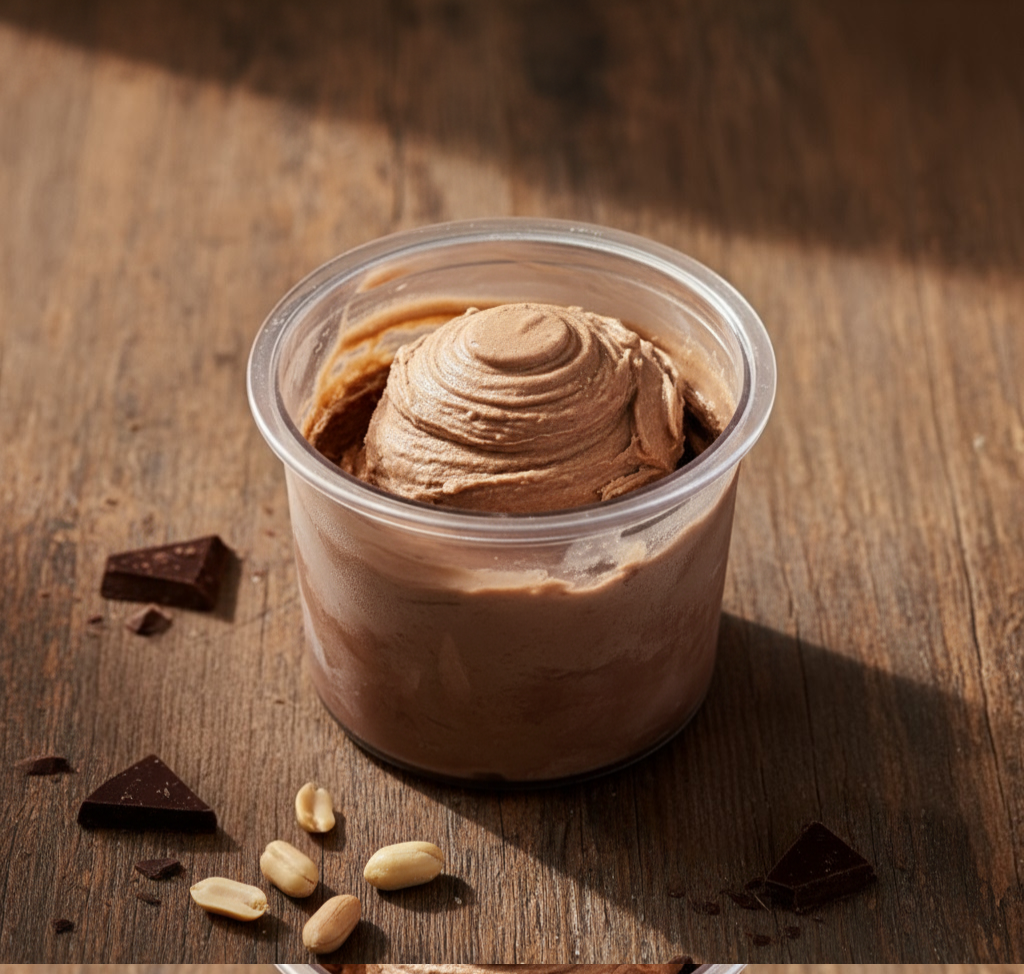 מתכון לגלידת חלבון שוקולד חמאת בוטנים NINJA CREAMI