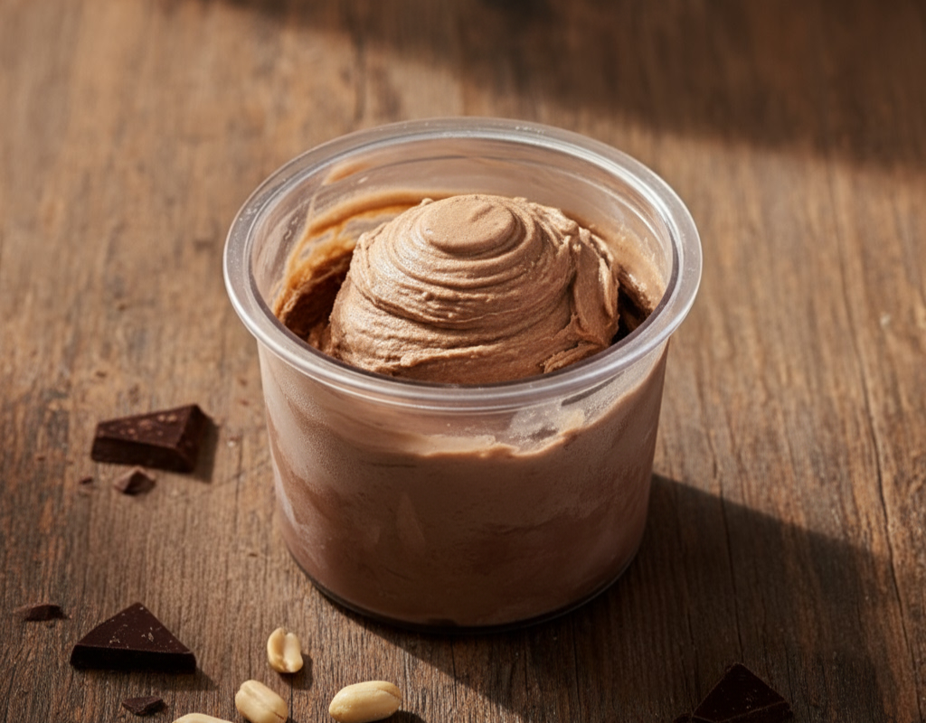 מתכון לגלידת חלבון שוקולד חמאת בוטנים NINJA CREAMI